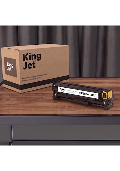 Kingjet Hp Uyumlu Cf382a 312a Sarı Standart Kapasiteli Tekli Çipli Uyumlu  Toner