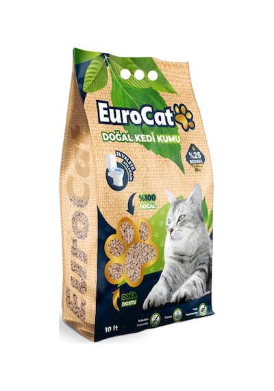 Hnrlıshp Eurocat Hızlı Topaklaşan Doğal Kedi Kumu 10 Lt 3.75 Kg