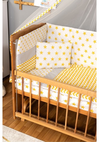 Ahşap Beşik Anne Yanı Beşik Vernikli 60x120 - Sarı Yıldız Tek Yastık Uyku Seti + Yatak Ahşap Ahşap Beşik Anne Yanı Beşik Vernikli 60x120 - Sarı Yıldız Tek Yastık Uyku Seti + Yatak Ahşap
