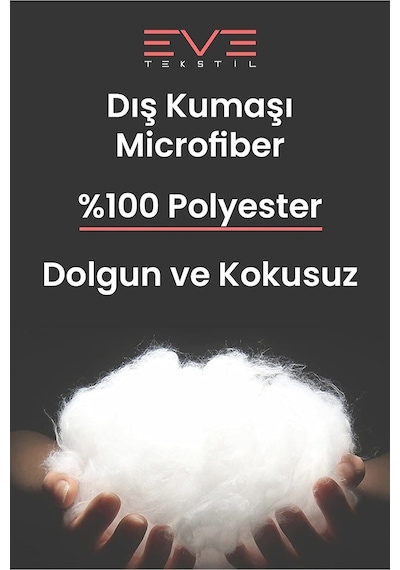 Eve Tekstil 6 adet Roll Pack Microfiber Kılıflı Silikon Yastık