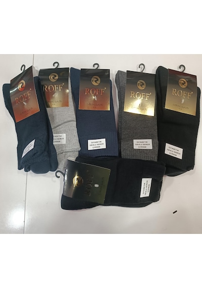 Roff Erkek Pamuklu Havlu Şeker Soket Kışlık Çorap 11408 - 6 Adet Karışık