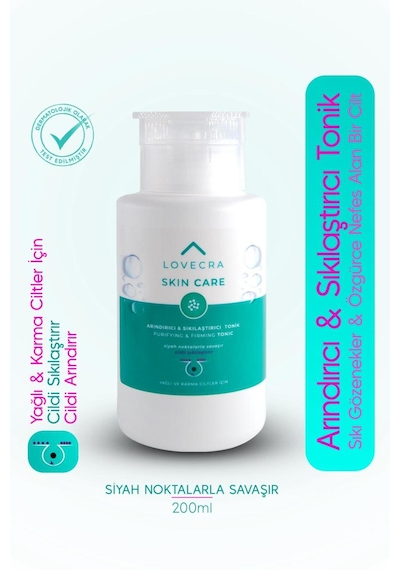 Arındırıcı Sıkılaştırıcı Tonik Siyah Nokta Karşıtı Gözenek Sıkılaştırıcı Cilt Bakım Tonik 200 Ml