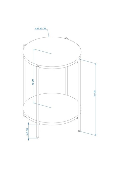Sehpa Q42x60 Cm Antrasit Siyah
