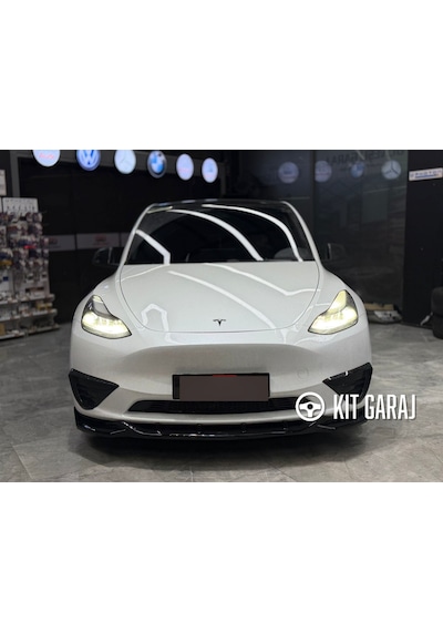 Tesla Model Y Parlak Siyah Ön Lip Plastik Boyalı