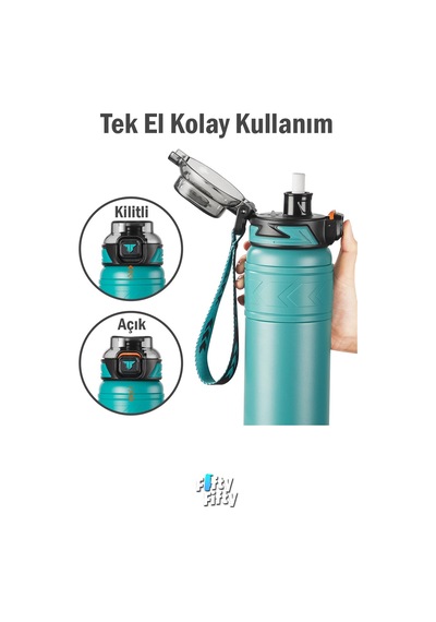 Tkk 900 Ml Çelik Termos Çift Kullanım Pipetli/rahat İçim -12/24 Sıcak-soğuk- Yalıtım -tkk2025900ml Yeşil