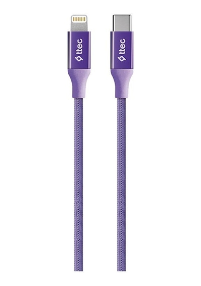 Ttec AlumiCable Type-c Lightning Hızlı Şarj Kablosu 150cm 2DK41MR Mor