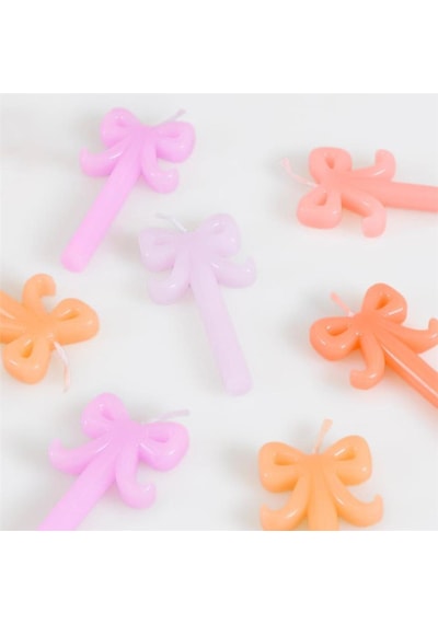 Meri Meri - Mini Bow Candles - Mini Fiyonk Mumlar - 10 Adet