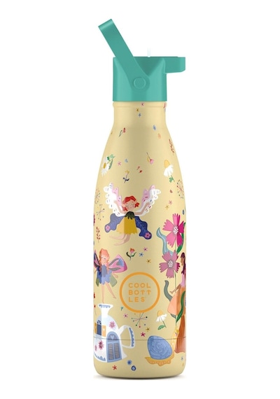 Cool Bottles Çelik Termos Pipetli Matara - The Kids Bottle - Magical Fairies 350ml Sarı