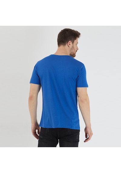 Slazenger SANDER KTN Erkek  Saks Mavi Tişört