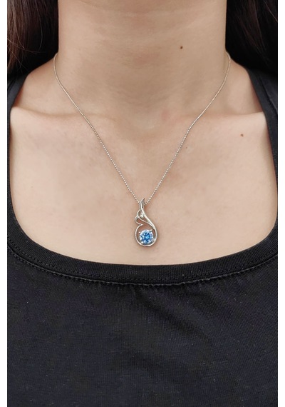 Chavin Topaz Melek Kanadı Gümüş Kolye Ev97tpz Beyaz