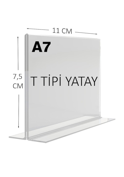 Heroglas A7 T Tipi Yatay Masa Üstü Şeffaf Pleksi / Föylük-fiyatlık-menü-broşürlük