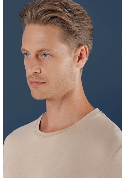 Efor Ts 870 Slim Fit Bej Spor T-shirt Bej