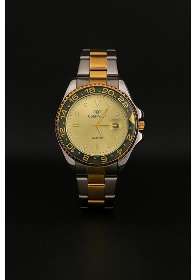 Çelik Rolex Model Kasa Çevirmeli Detaylı Takvimli Erkek Kol Saati Yeşil - 644909322 Sarı