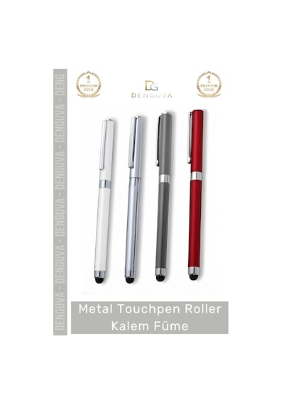 Kalem Lüks Metal Ofis Hediyesi Dokunmatik Fonksiyonlu Şık Prestijli Touchpen Roller Kalem Füme Çok Renkli