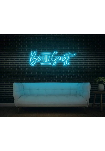 Be Our Guest Yazılı Neon Tabela Turkuaz