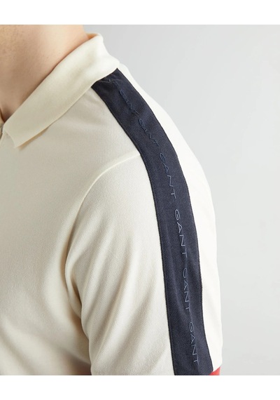 Erkek Gant Regular Fit Renk Bloklu Polo - Krem 533360