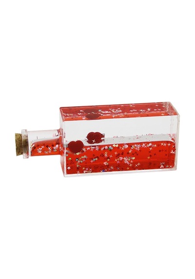 Kırmızı Su - Yıldız Dikdörtgen Mika Şişe Yüzen Batmayan Dekoratif Biblo Akvaryum4.2x6.4x17cm 5570 Diğer