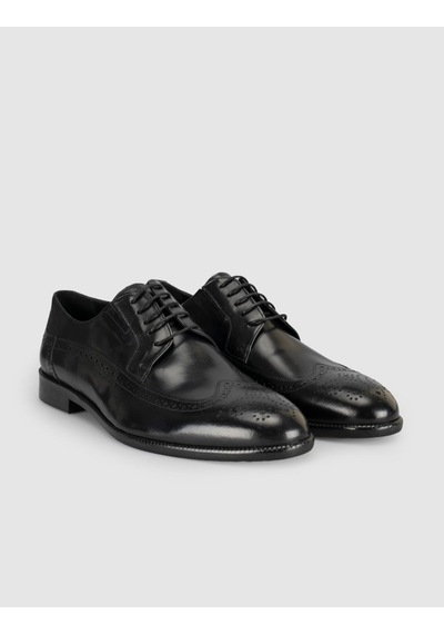 Cabani Siyah Brogue Klasik Ayakkabı