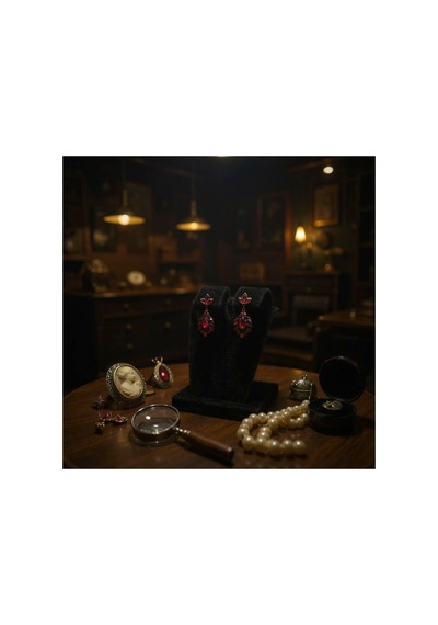 Eloria Kristal Taşlı Küpe Düğün Kına Günlük Kullanım Bordo - 726428693 Bordo