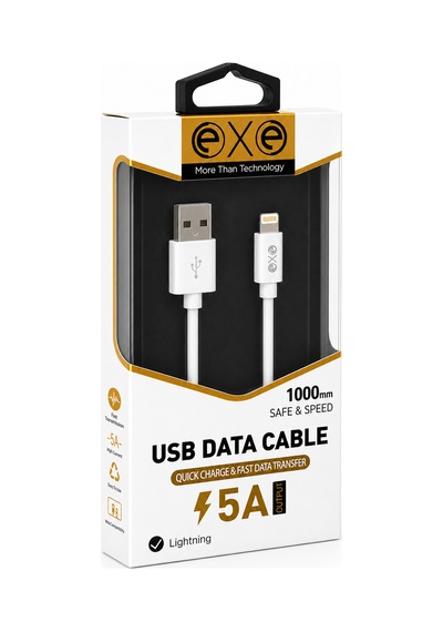 Exe 5a Süper Hızlı Şarj Ve Veri Aktarım Kablosu Usb-a To Lightning 1 Metre