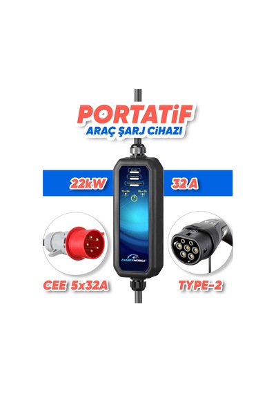 Chargemobile Cmp22 Basic 22 Kw Type 2 Taşınabilir Şarj Cihazı