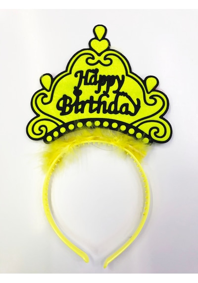 Happy Birthday Yazılı Neon Renk Taç 12 Adet - Zmff-52342 18