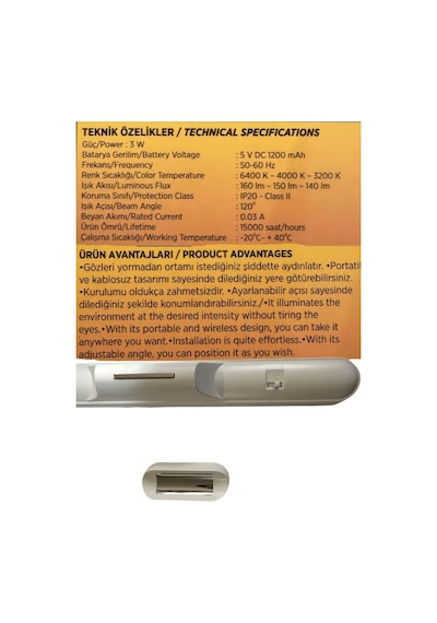 Cata Ct-5249 3w Beyaz-günışığı-sarı Işık 3 Farklı Renk Modu Şarjlı Mıktanıslı Işık 2 Adet
