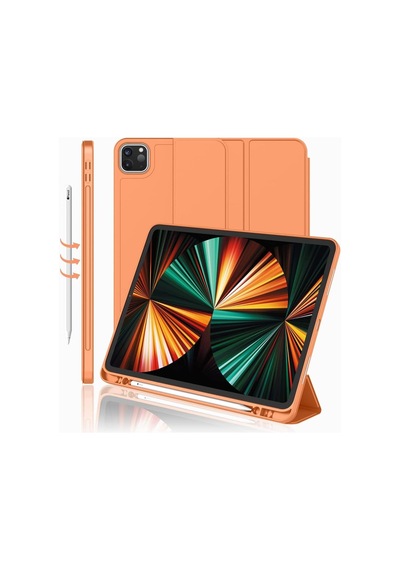 Apple Uyumlu iPad, Pro 12.9 3. Nesil Kılıf Kalem Bölmeli Smart Case A1876