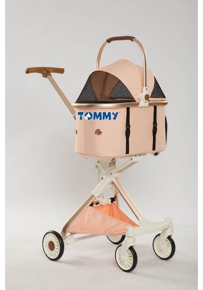 Tommy Evcil Hayvan Arabası Gold Pembe 83 X 48.5 X 110 Cm Max 10 Kg