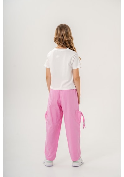 Mısstuffy Kız Çocuk Pamuklu T-shirt Keten Pantalonlu Yazlık Takım 6-9 Yaş Pembe - Beyaz Mısstuffy Kız Çocuk Pamuklu T-shirt Keten Pantalonlu Yazlık Takım 6-9 Yaş Pembe - Beyaz