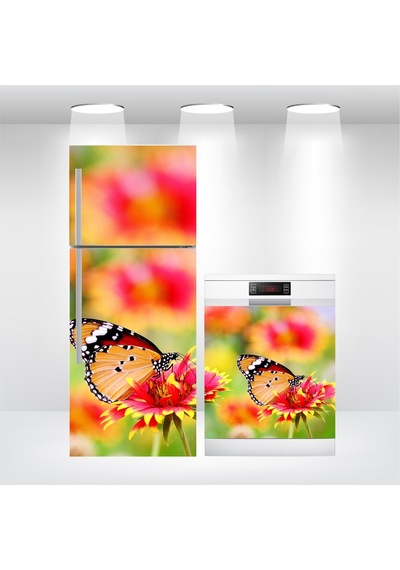 Buzdolabı Ve Bulaşık Makinesi Kapak Sticker Folyo Kaplama Kelebek (313364104)