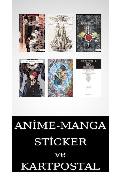 Death Note 11-12-13-14-15-16 Kitap Seti 6 Kitap / Ölüm Defteri / Anime-manga Sticker Ve Kartpostal