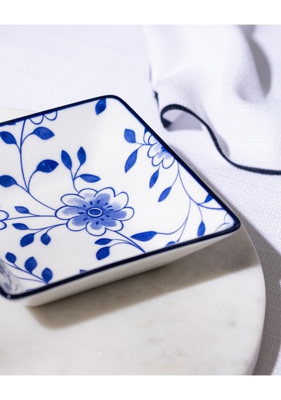 Madame Coco Reve Bleu Seren Kare Tabak - 12 Cm - Mavi/beyaz 8684427225196 Çok Renkli