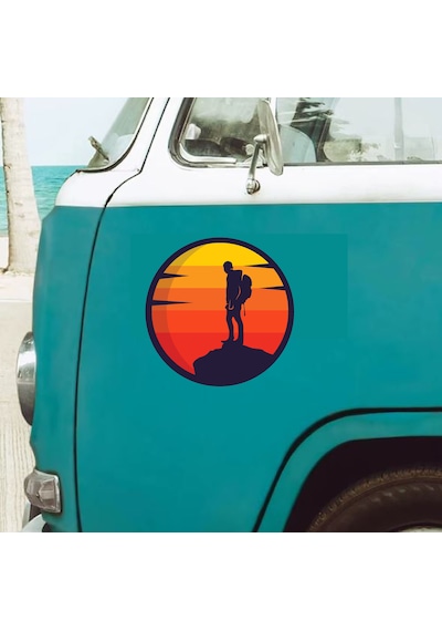 Dağcı Adventure Kamp Sticker - 4x4 Off Road Pickup Camping Sticker - Araba Oto Motosiklet Karavan Sticker - 02132 10X10 Cm