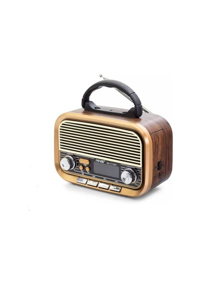 Ns7773bt Bluetooth Nostaljik Fm/tws/usb/tf Taşınabilir Hoparlör Kahverengi