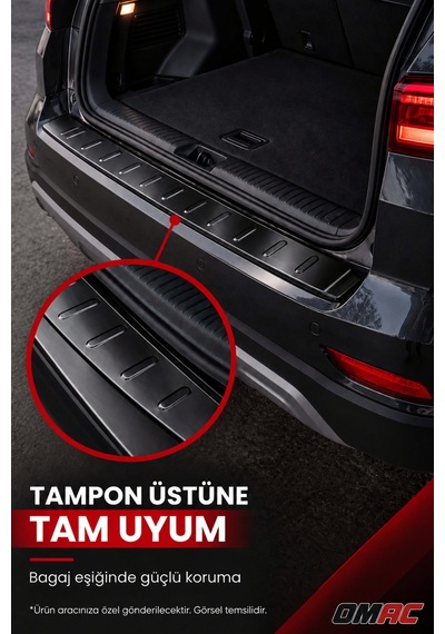 Peugeot Expert Kısa-orta Şase 2016-2027 Uyumlu Krom Arka Tampon Eşiği Paslanmaz Çelik Taşlı Siyah