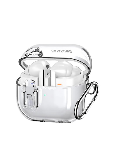 Samsung Galaxy Buds 3 Pro Ve Buds 3 İçin Güvenlik Kilit Tasarımlı Şeffaf Kulaklık Kılıfı Darbeye Çizilmeye Ve