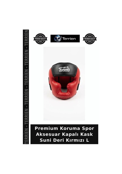 Premium Koruma Spor Aksesuar Kapalı Kask Suni Deri Kırmızı L