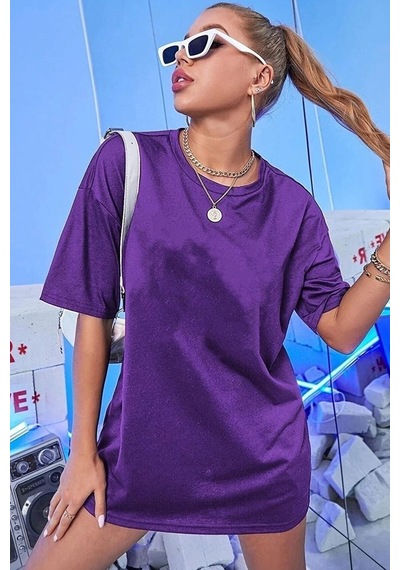 Flood Of Style Unisex Mor Sırt Kelebek Baskılı T-shirt