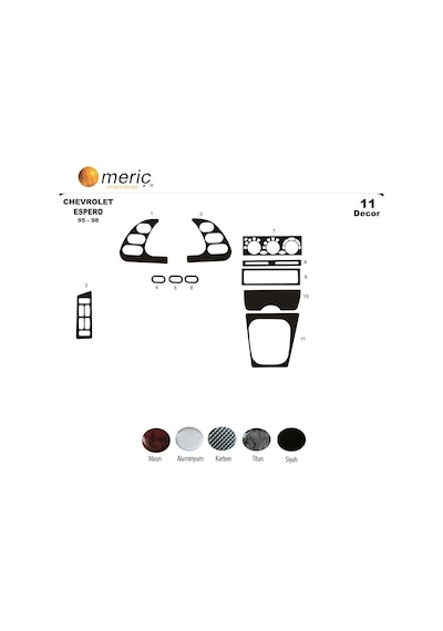 Meriç® Chevrolet Espero Ön Torpido Kaplama 11 Parça 1995-1998 (539319714)