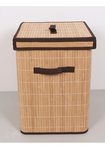 Doğal Bambu Kirli Çamaşır Sepeti 32x32x45 Cm. Doğal Bambu