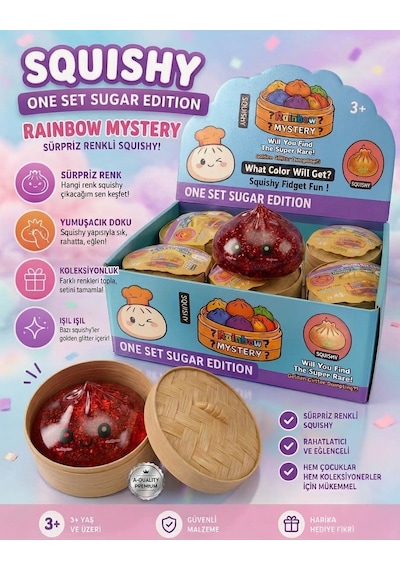 2 Adet Büyük Boy Çin Mantısı Squishy Yumuşacık Sürpriz Renkli Stres Oyuncağı