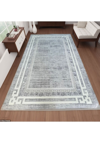 Mihra Halı % 100 Akrilik 4 Mevsim Sık Dokuma Gri Salon, Oturma Odası Halısı N4216