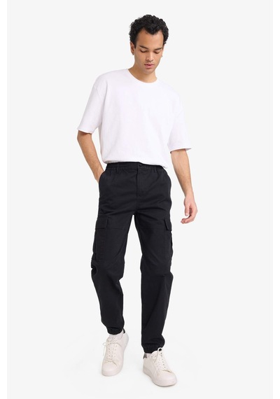 Defacto Regular Jogger Kargo Cepli Gabardin Pantolon C9163ax26spbk81 Siyah-bk81