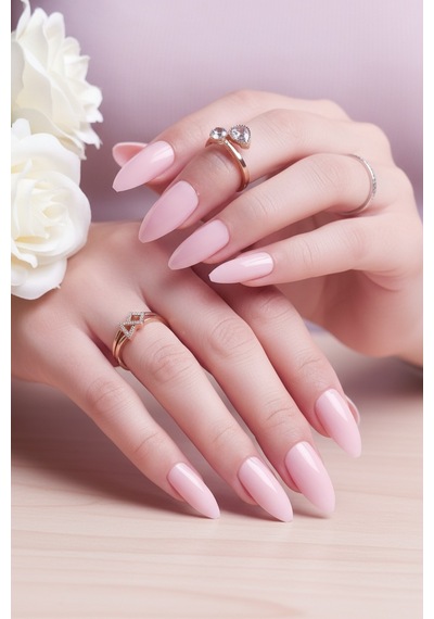 24 Adet Soft Pembe Badem Takma Tırnak 814 Yavru Ağzı