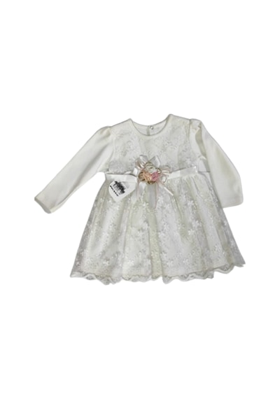 Becol kız bebek elbise  beyaz dantelli no 15 Beyaz