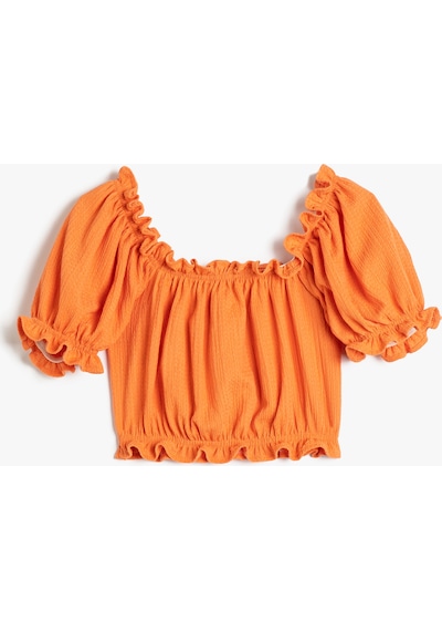 Koton Crop Bluz Fırfırlı İşlemeli Önü Büzgülü Kısa Kollu Turuncu 3skg10423ak 3SKG10423AK207 Turuncu Koton Crop Bluz Fırfırlı İşlemeli Önü Büzgülü Kısa Kollu Turuncu 3skg10423ak 3SKG10423AK207 Turuncu