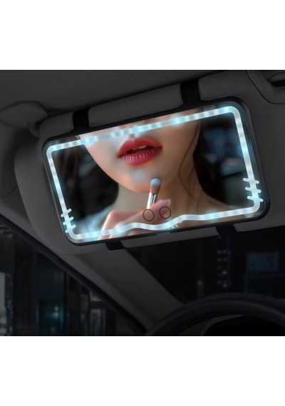Led Işıklı Araç Makyaj Aynası Aydınlatmalı Oto Siperlik Ayna Oto Makyaj Aynası