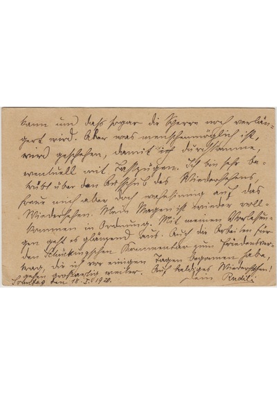 Almanya Hamburg'tan Viyana'ya Postadan Geçmiş Kartpostal 18 Ocak 1920.