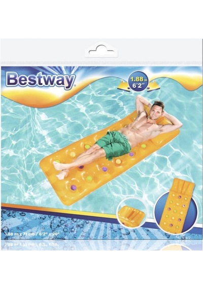 Deniz Yatağı Dik Yastıklı Bardaklı Yatak 188x71 Cm Bestway - 43014 Çok Renkli